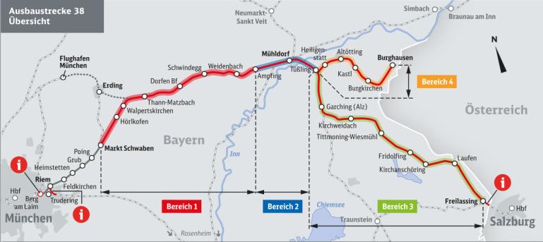 Bauprojekt München Mühldorf Freilassing Grenze (D/A